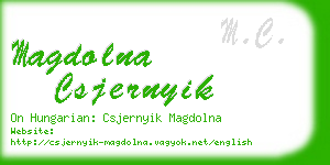 magdolna csjernyik business card